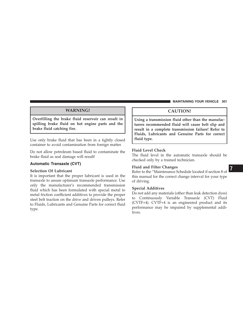 Automatic transaxle (cvt) | Dodge 2007 Caliber User Manual | Page 301 / 360