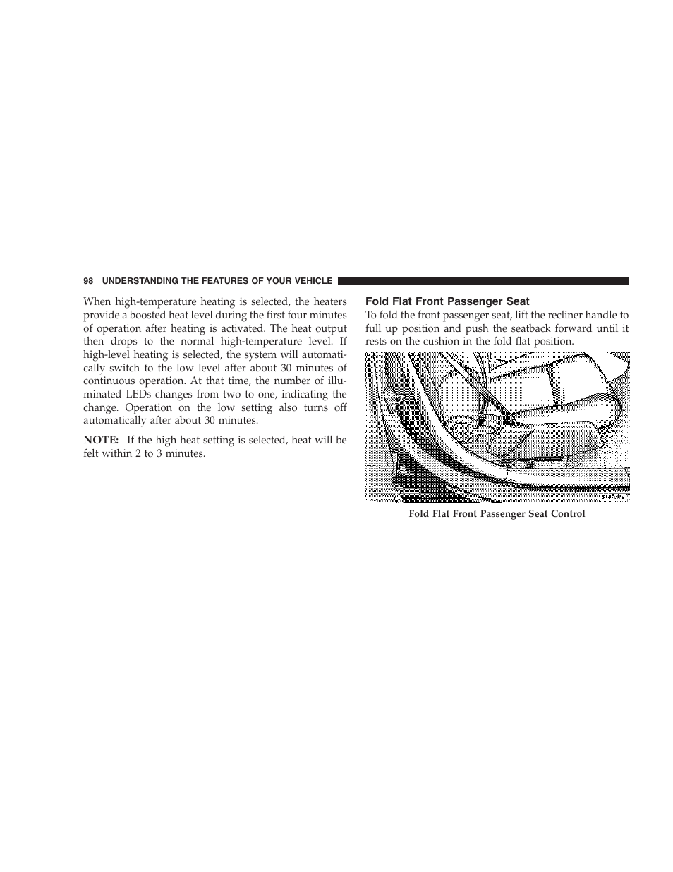 Fold flat front passenger seat | Dodge 2007 Caliber User Manual | Page 98 / 360