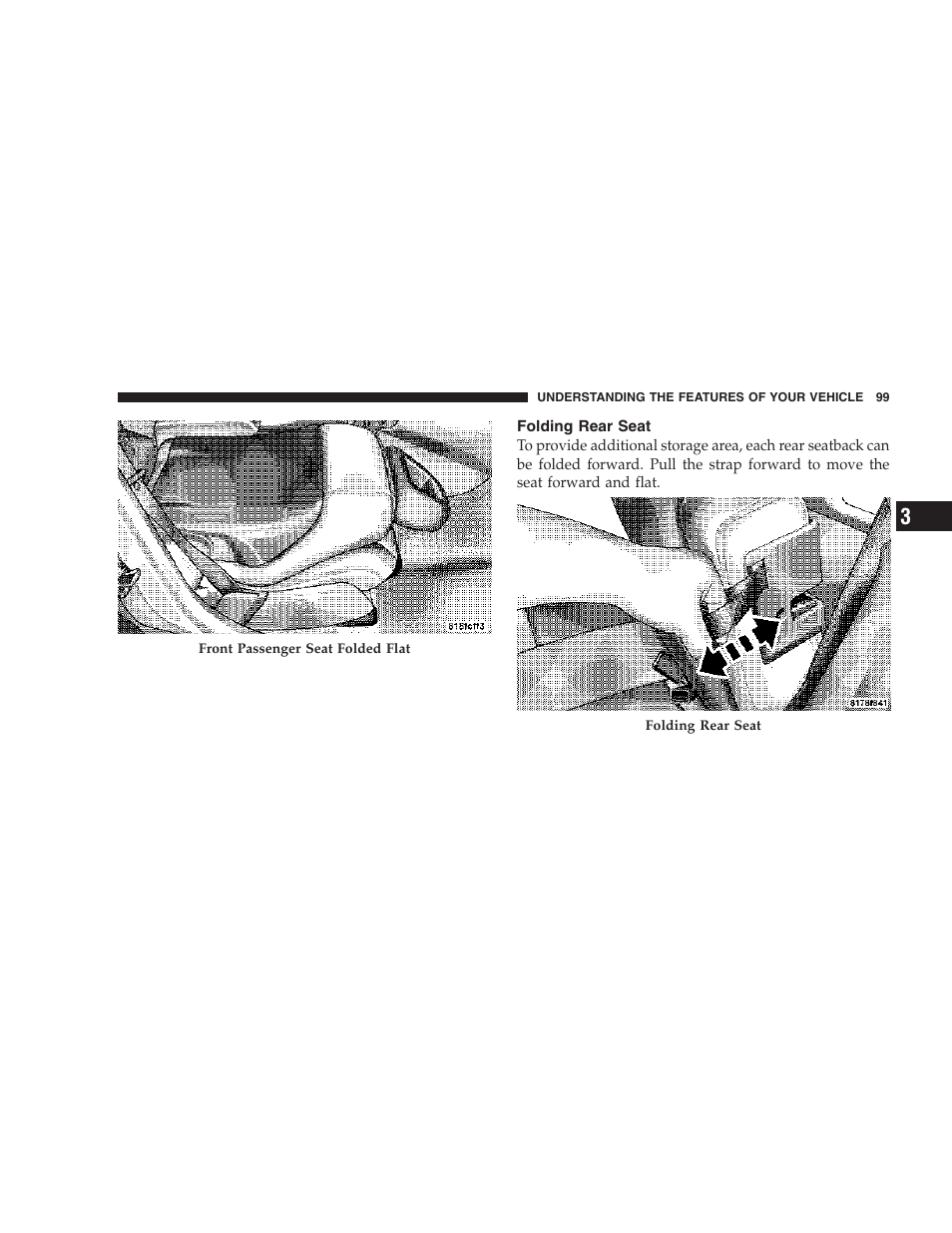 Folding rear seat | Dodge 2007 Caliber User Manual | Page 99 / 360
