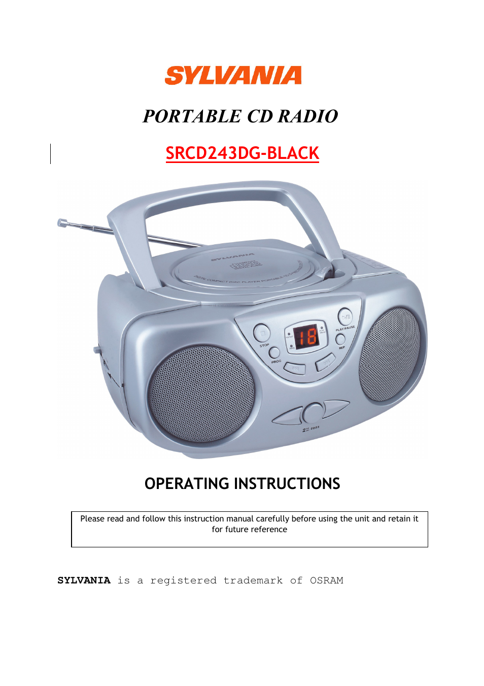 Curtis SRCD243DG User Manual | 8 pages