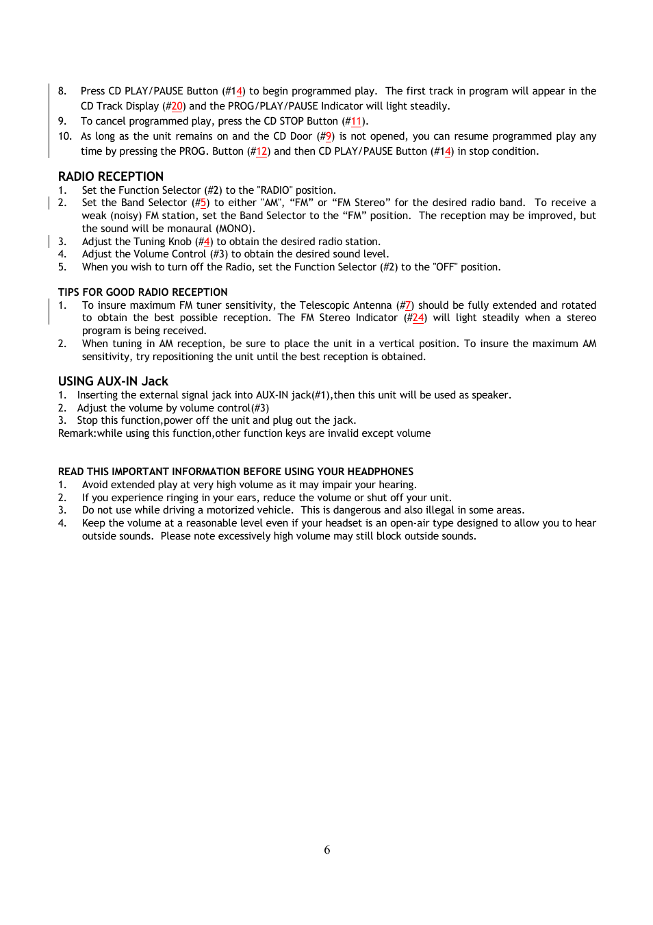 Curtis SRCD243DG User Manual | Page 7 / 8