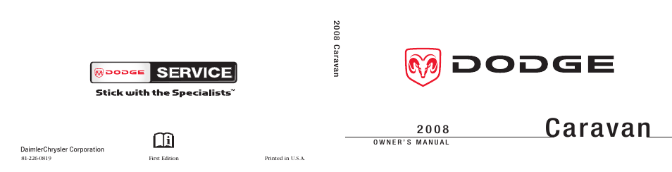 Dodge 2008 RT Caravan User Manual | 531 pages