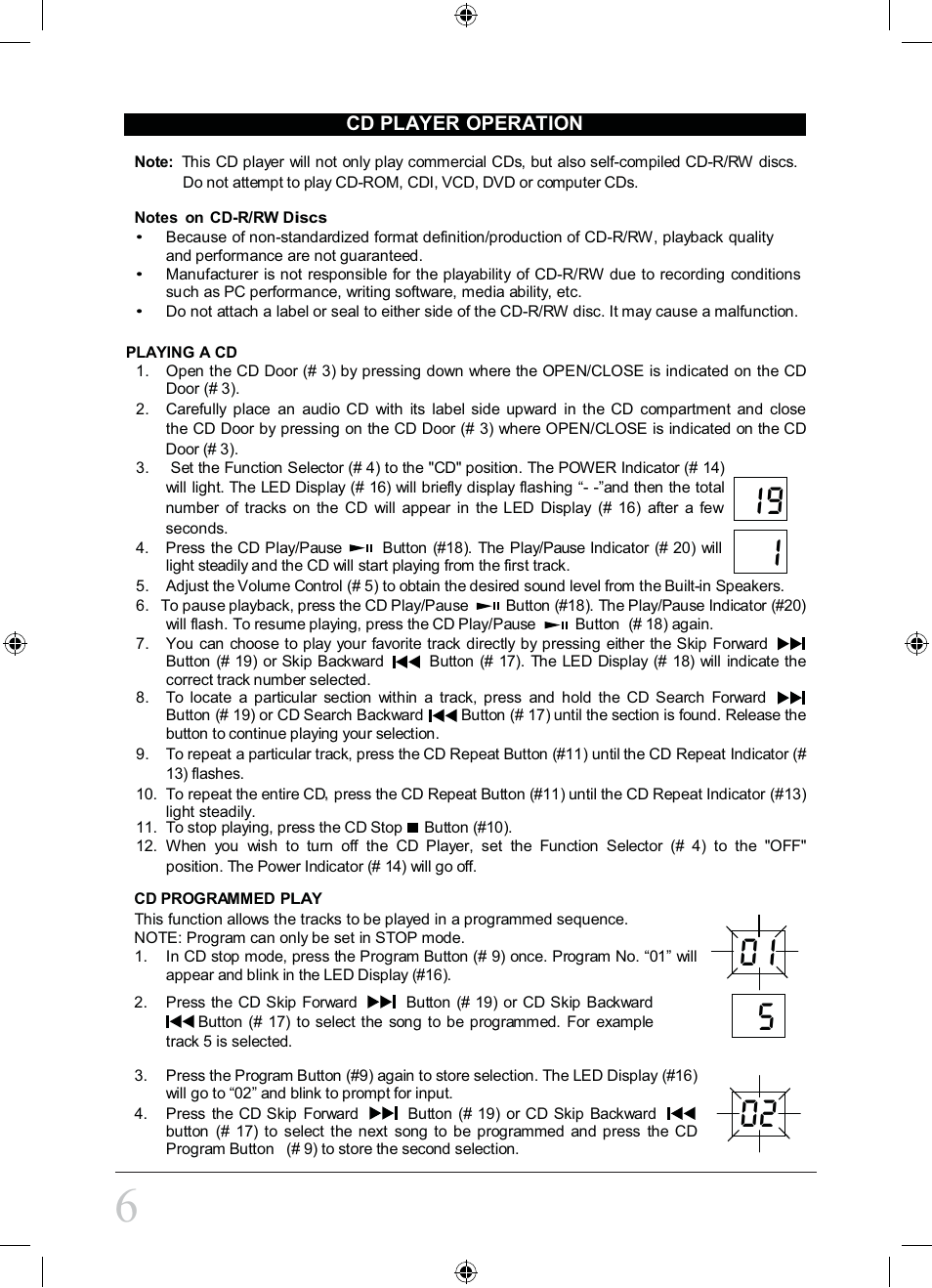 Curtis SRCD681 User Manual | Page 6 / 9