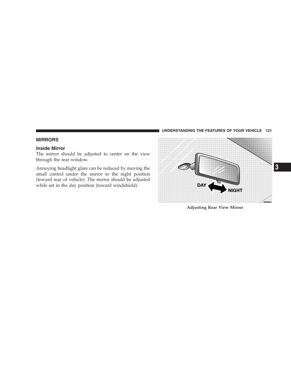 Mirrors, Inside mirror | Dodge 2007  Ram Pickup 3500 User Manual | Page 121 / 568
