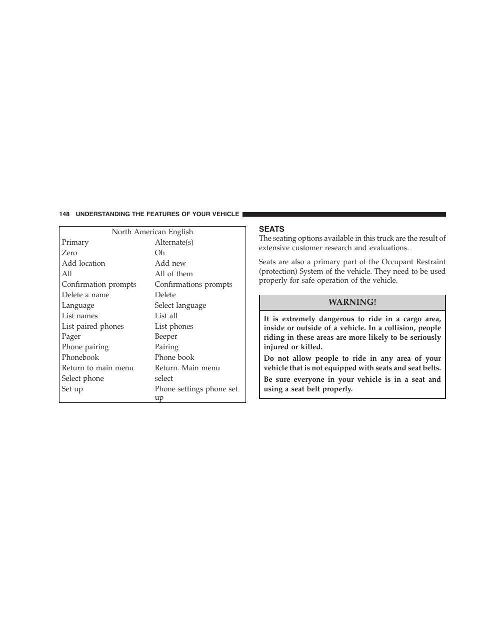 Seats | Dodge 2007  Ram Pickup 3500 User Manual | Page 148 / 568