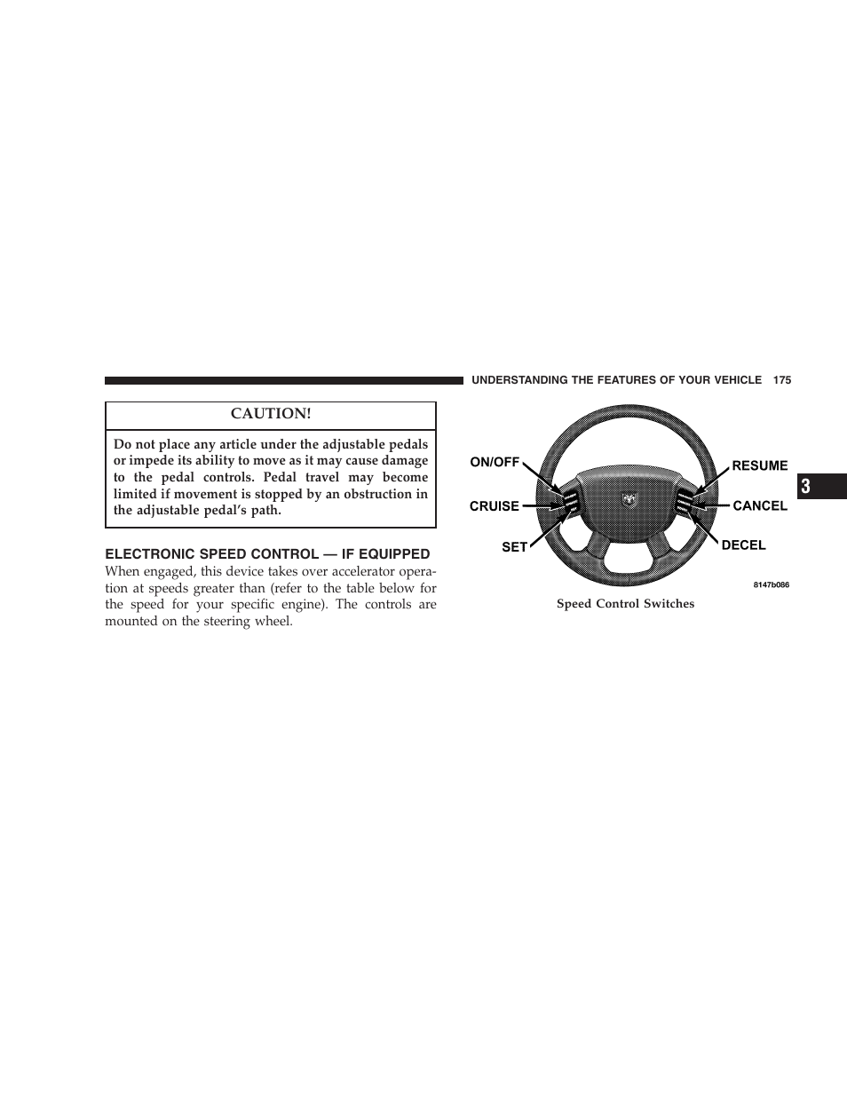 Electronic speed control — if equipped | Dodge 2007  Ram Pickup 3500 User Manual | Page 175 / 568