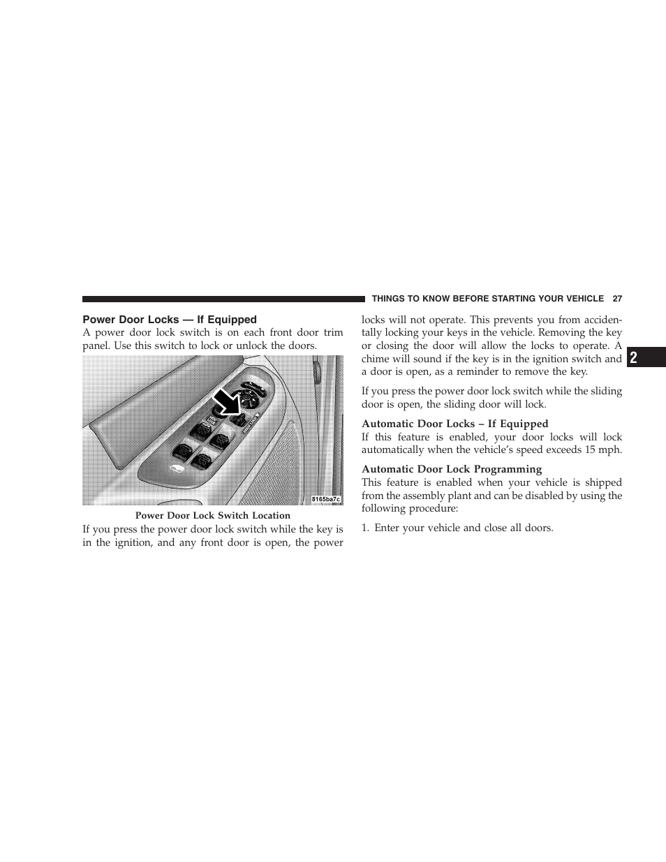 Power door locks — if equipped | Dodge 2007  Ram Pickup 3500 User Manual | Page 27 / 568
