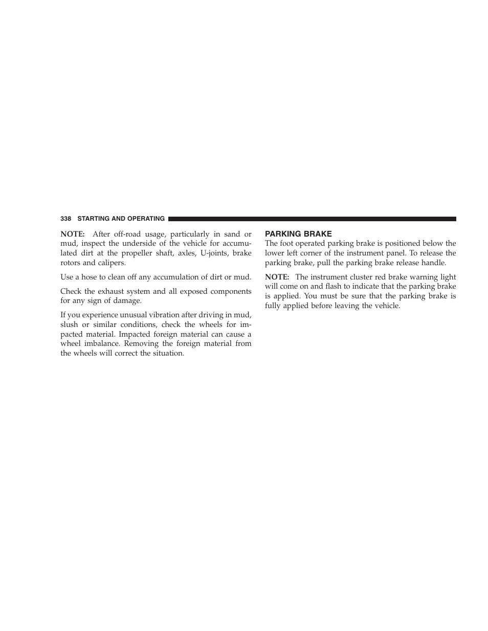 Parking brake | Dodge 2007  Ram Pickup 3500 User Manual | Page 338 / 568