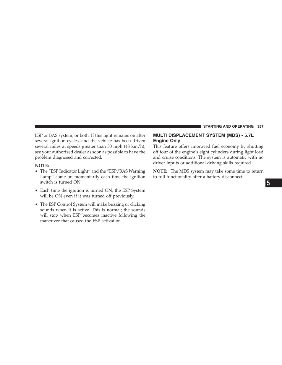 Multi displacement system (mds), 7l engine only | Dodge 2007  Ram Pickup 3500 User Manual | Page 357 / 568