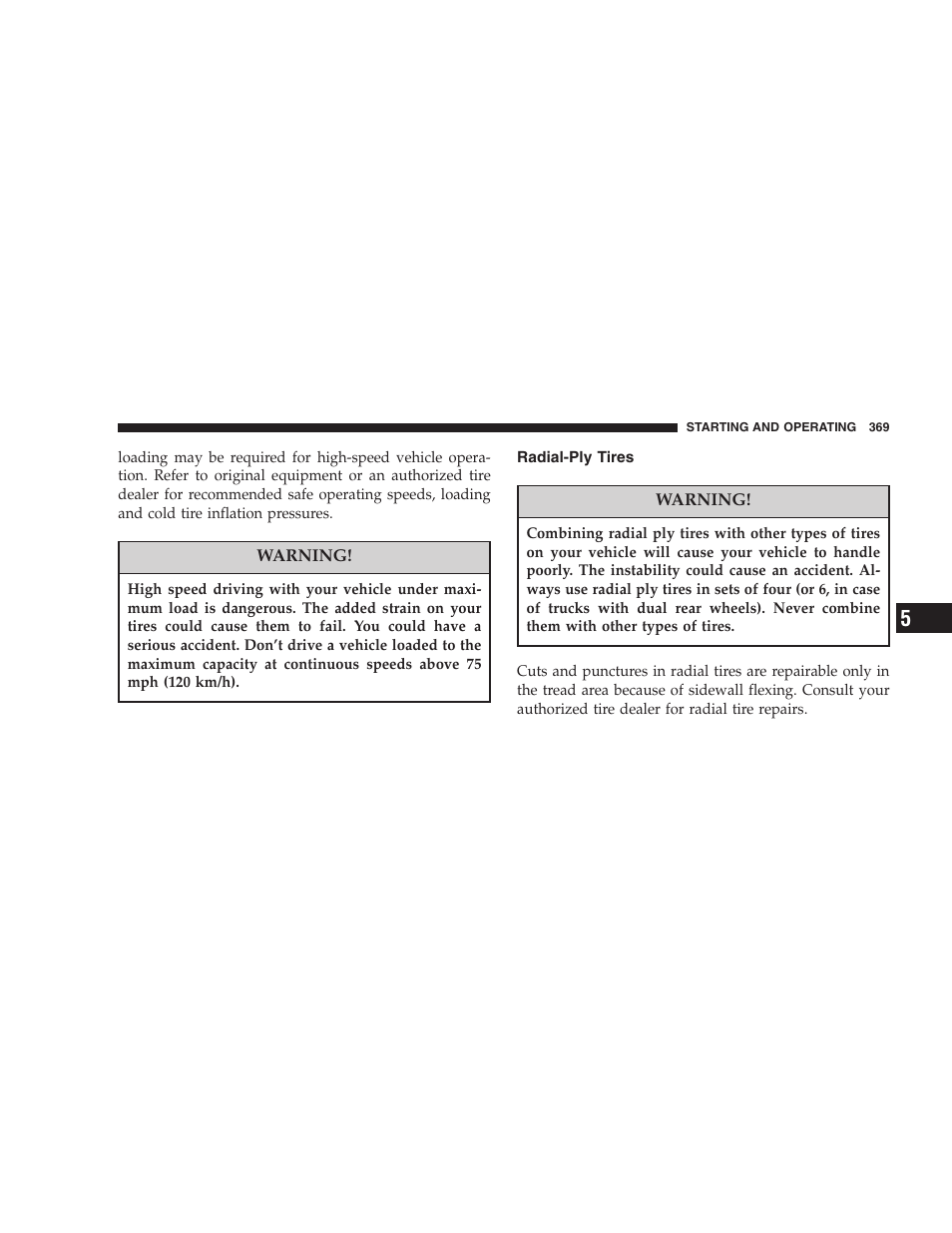 Radial-ply tires | Dodge 2007  Ram Pickup 3500 User Manual | Page 369 / 568