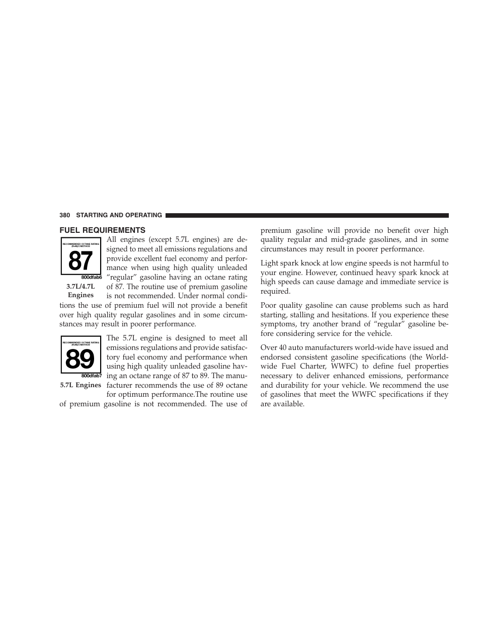 Fuel requirements | Dodge 2007  Ram Pickup 3500 User Manual | Page 380 / 568