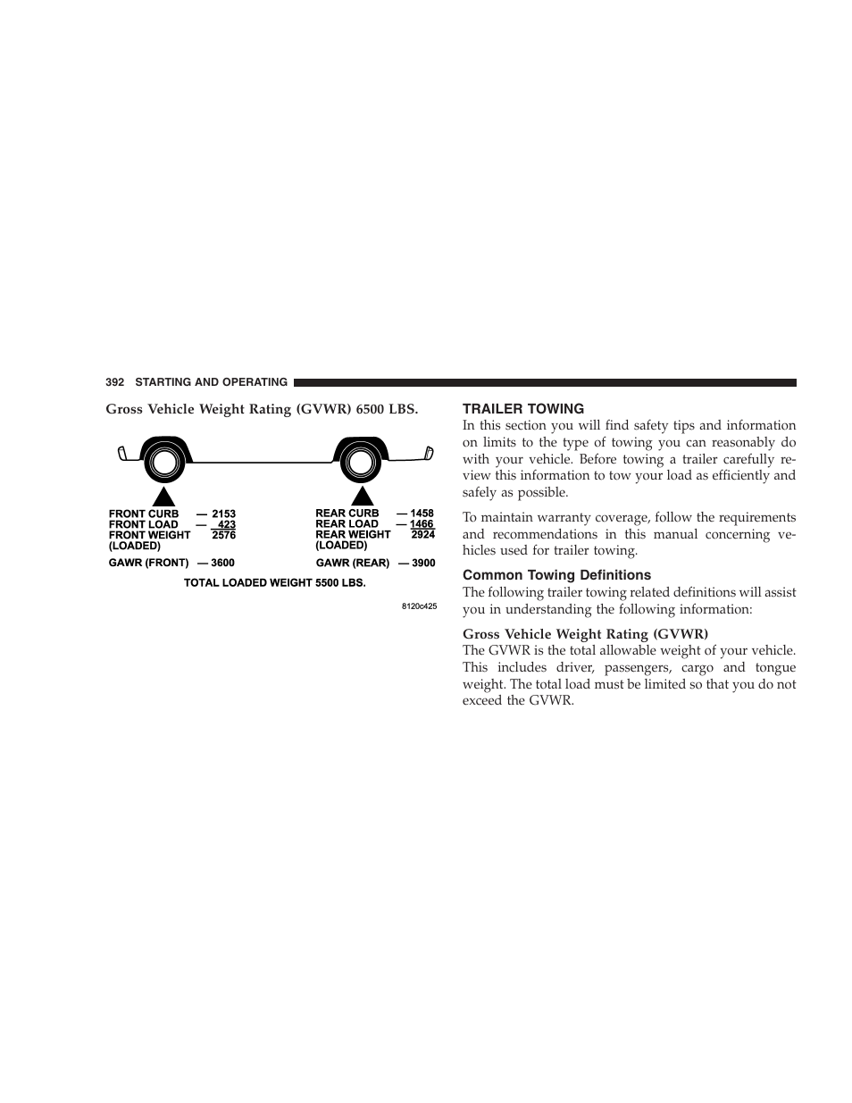 Trailer towing, Common towing definitions | Dodge 2007  Ram Pickup 3500 User Manual | Page 392 / 568