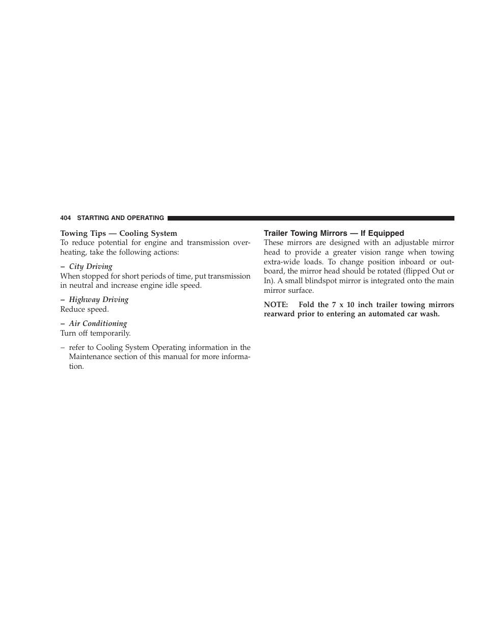 Trailer towing mirrors — if equipped | Dodge 2007  Ram Pickup 3500 User Manual | Page 404 / 568