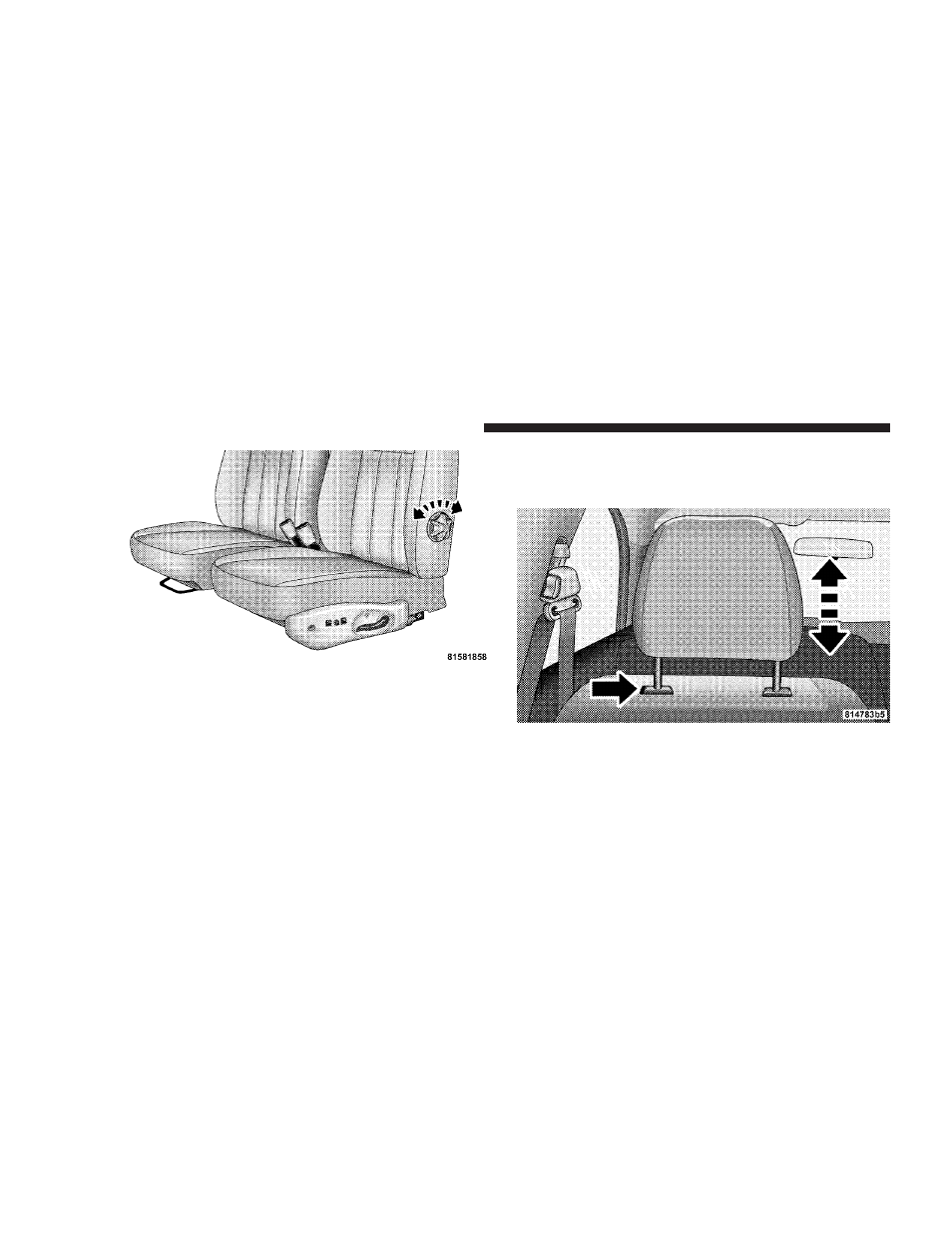 Adjustable head restraints — front seating, Positions | Dodge 2009 Dakota User Manual | Page 120 / 449