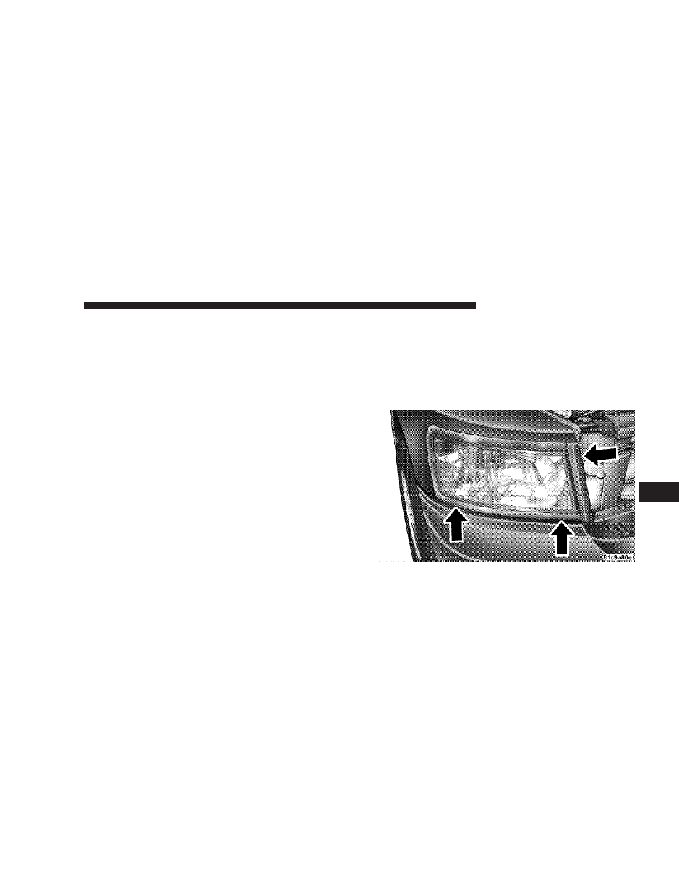 Replacement light bulbs, Bulb replacement, Headlight (halogen)/front park and turn lights | Headlight (halogen)/front park and turn, Lights | Dodge 2009 Dakota User Manual | Page 389 / 449