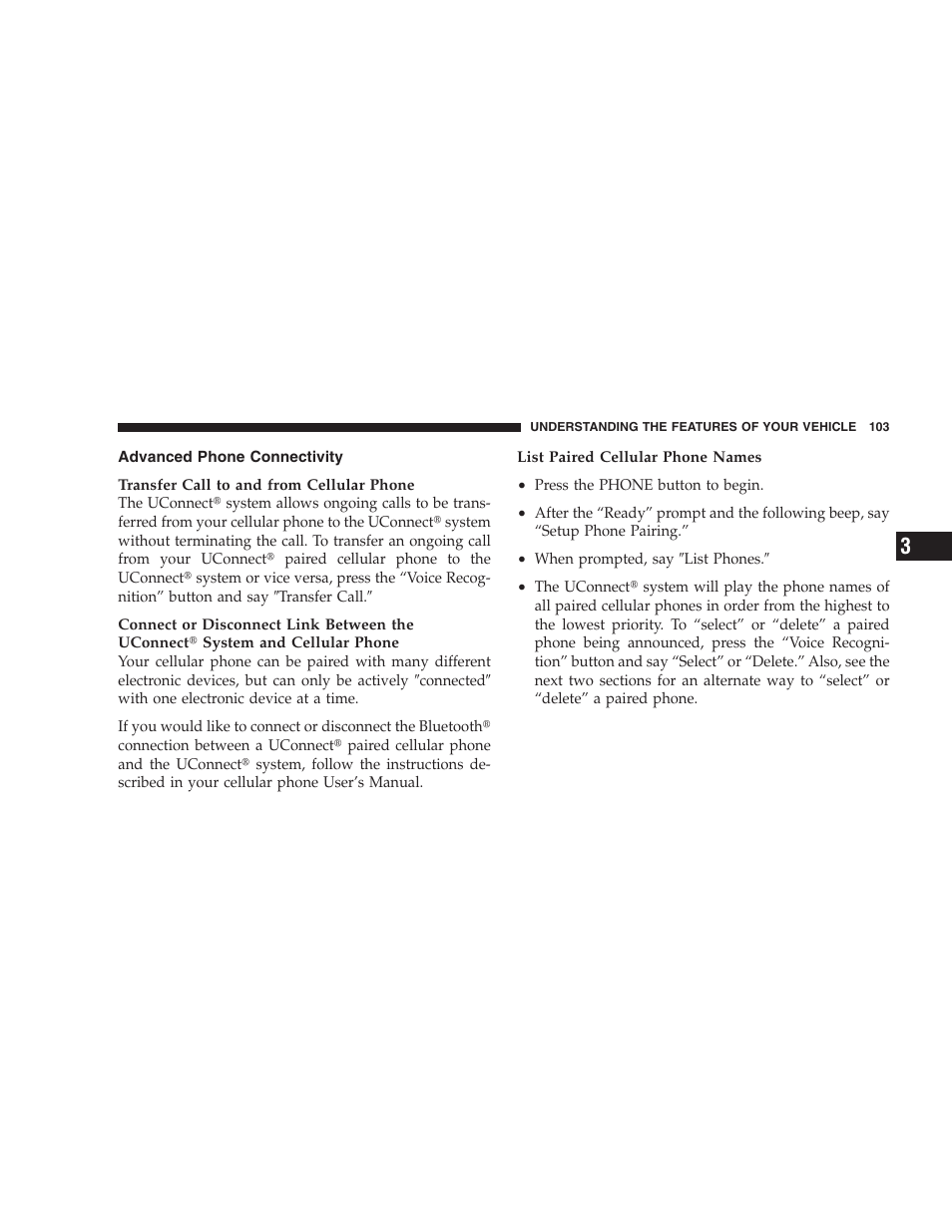 Advanced phone connectivity | Dodge 2009 DX-48 Charger SRT8 User Manual | Page 105 / 443