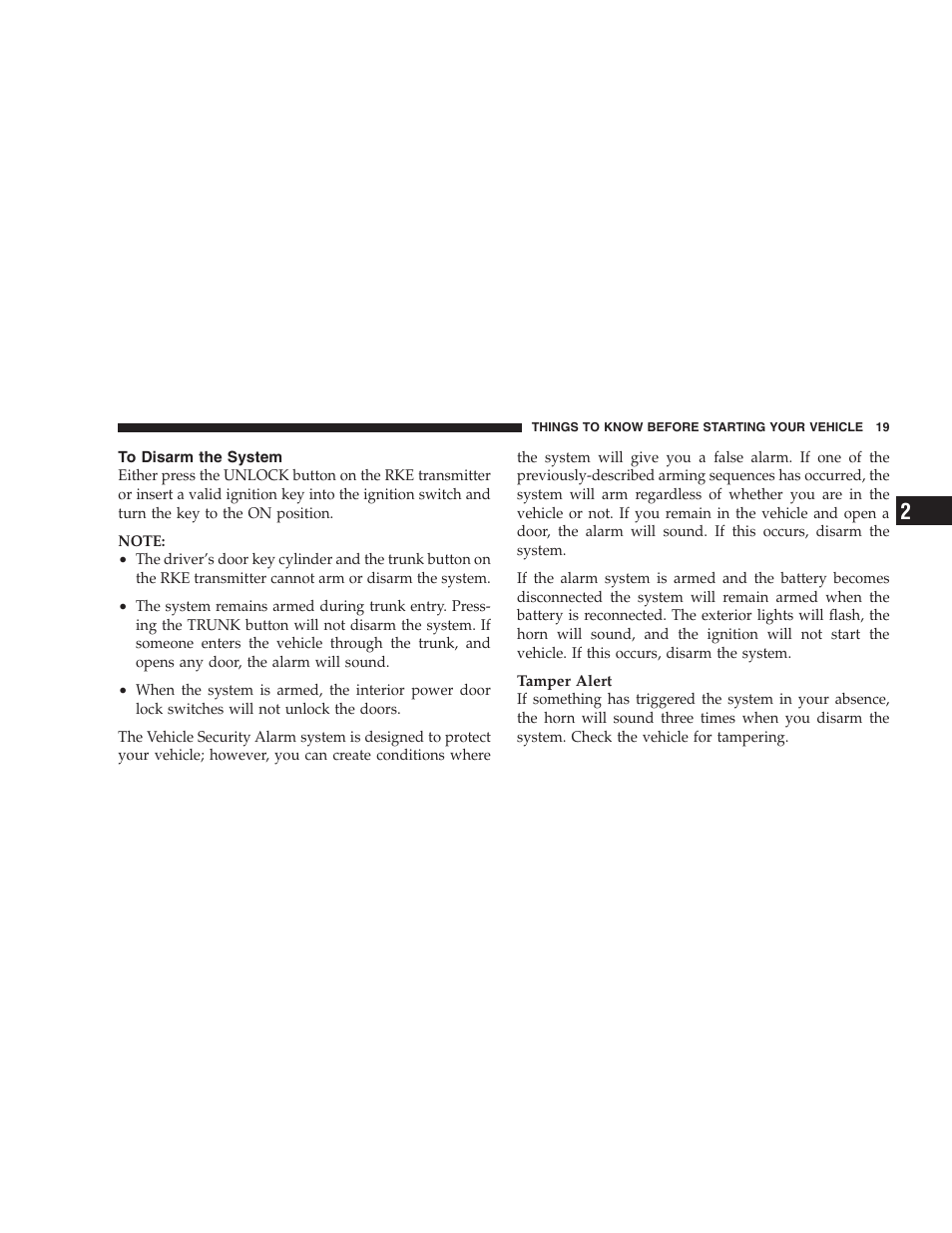 To disarm the system | Dodge 2009 DX-48 Charger SRT8 User Manual | Page 21 / 443