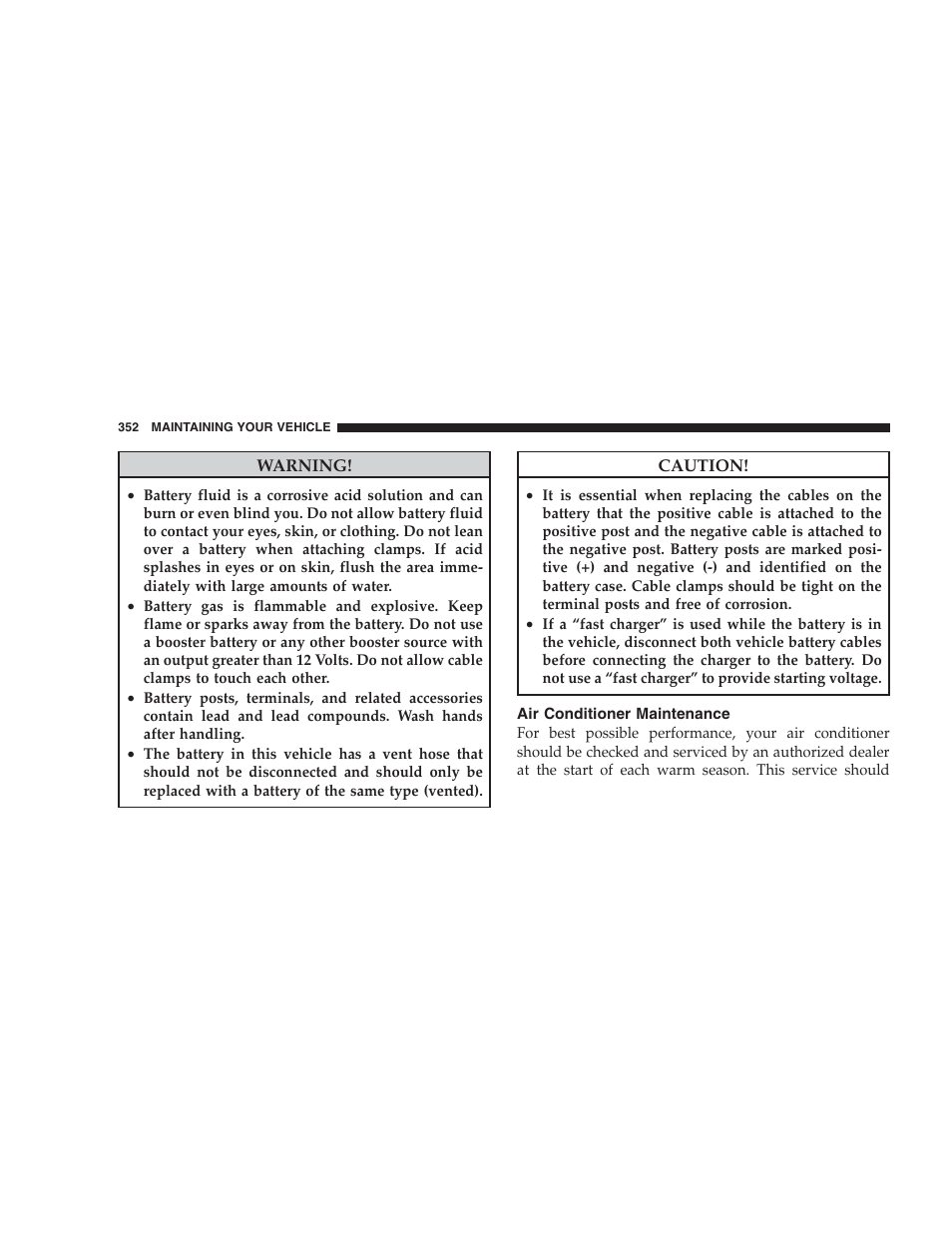 Air conditioner maintenance | Dodge 2009 DX-48 Charger SRT8 User Manual | Page 354 / 443