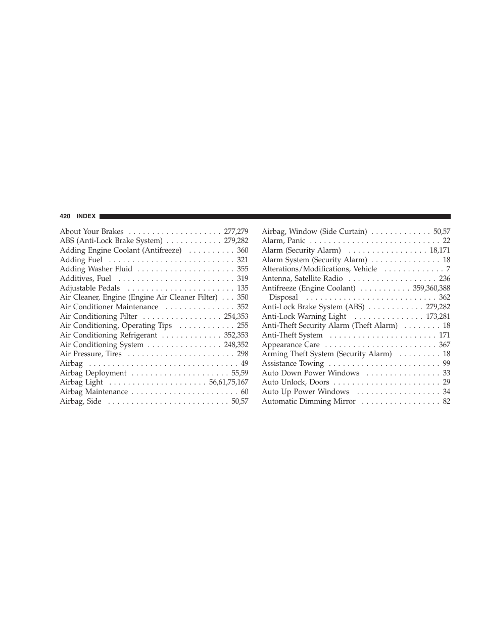 Dodge 2009 DX-48 Charger SRT8 User Manual | Page 422 / 443