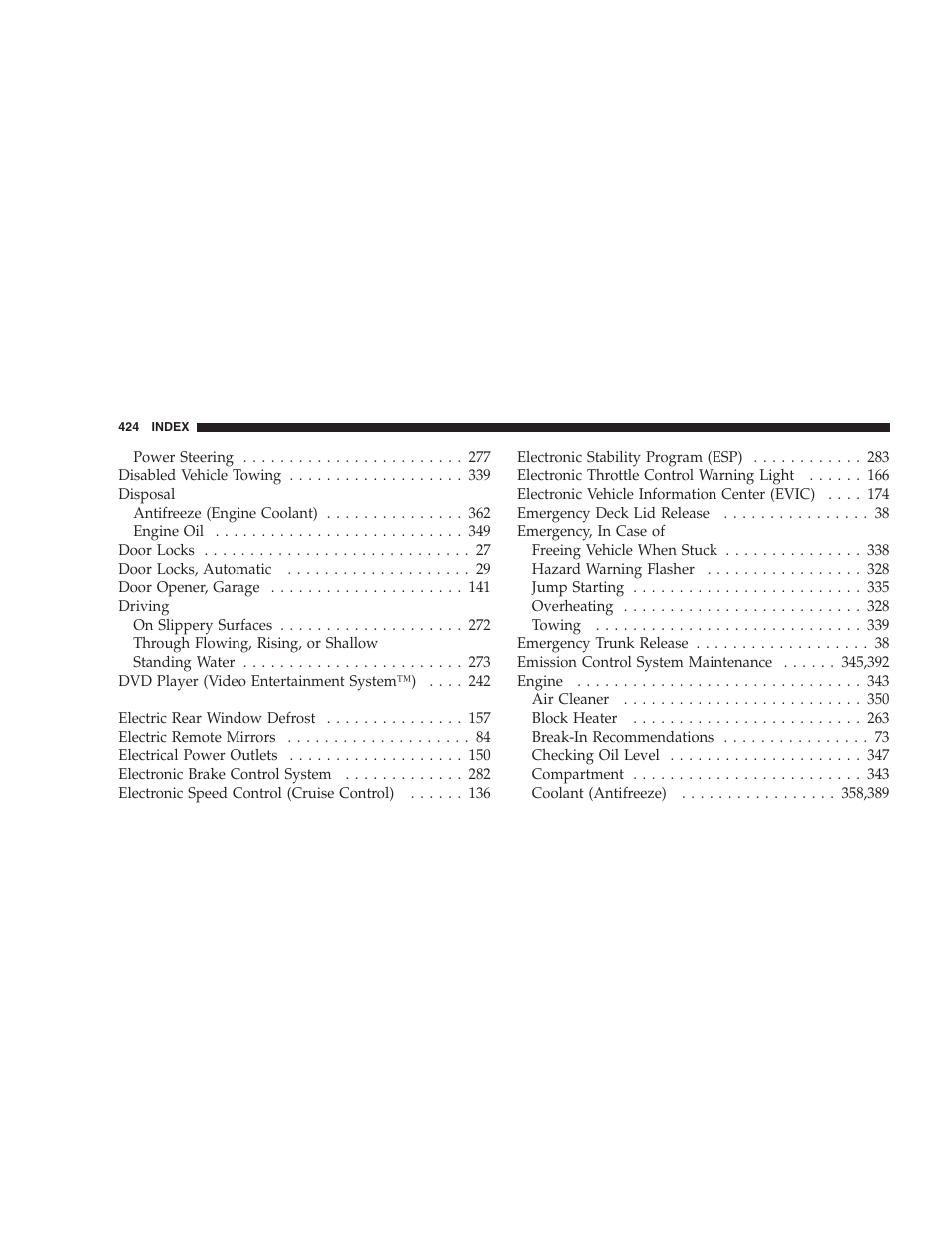 Dodge 2009 DX-48 Charger SRT8 User Manual | Page 426 / 443