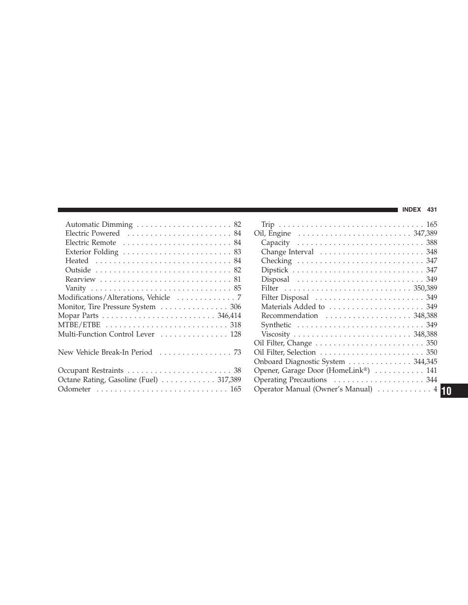 Dodge 2009 DX-48 Charger SRT8 User Manual | Page 433 / 443