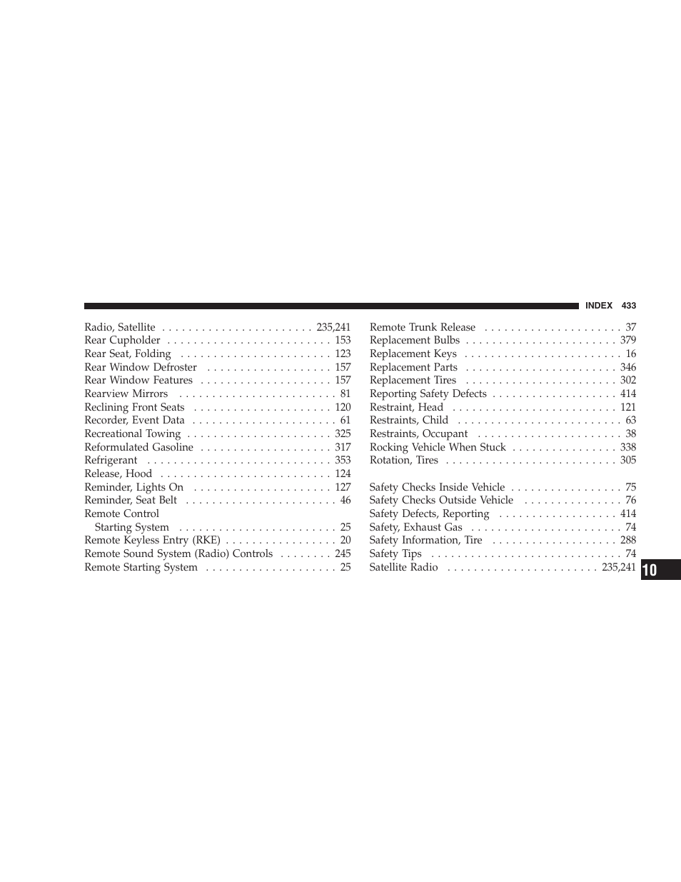 Dodge 2009 DX-48 Charger SRT8 User Manual | Page 435 / 443