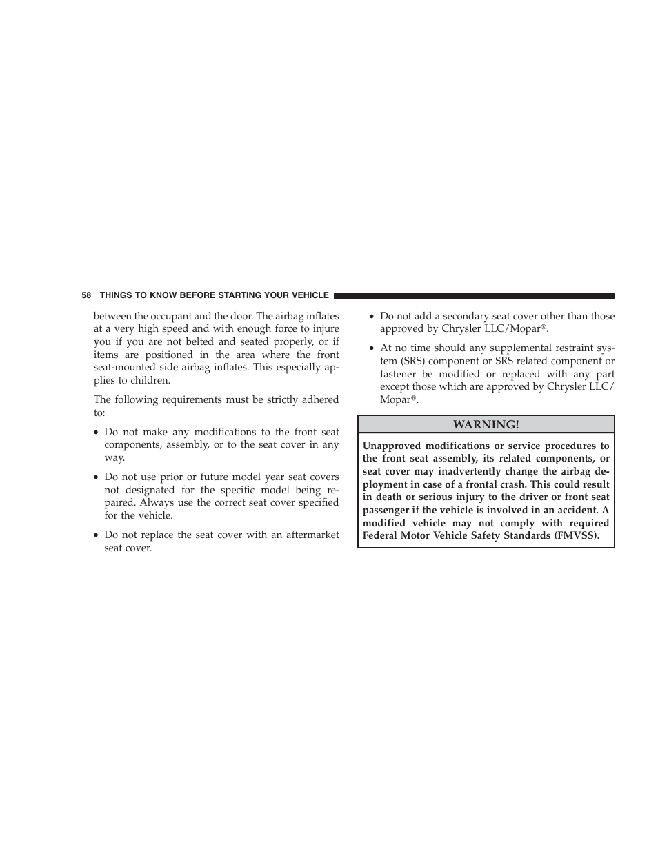 Dodge 2009 DX-48 Charger SRT8 User Manual | Page 60 / 443