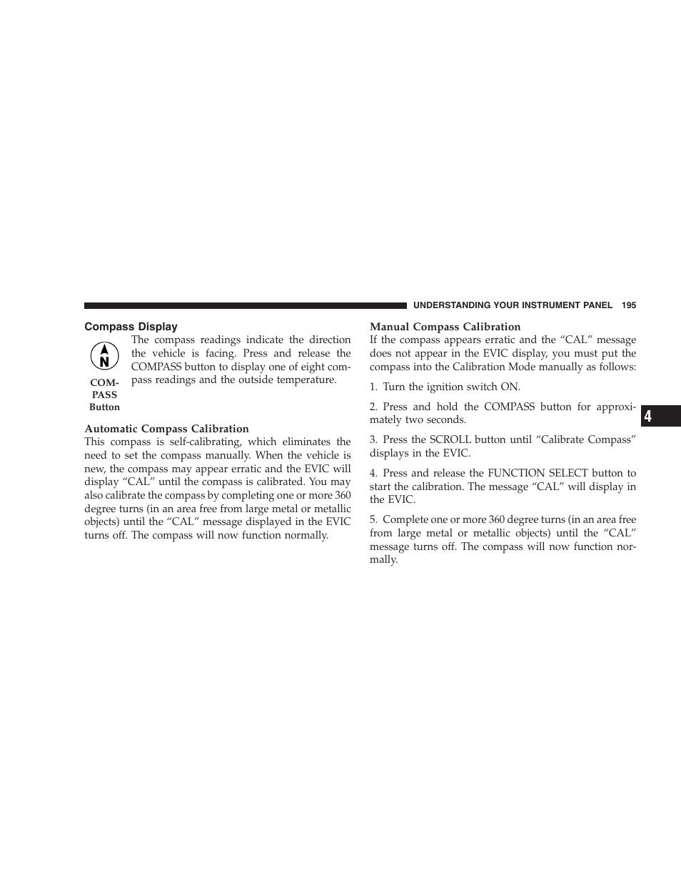 Compass display | Dodge 2008 DX-49 Magnum SRT8 User Manual | Page 197 / 476