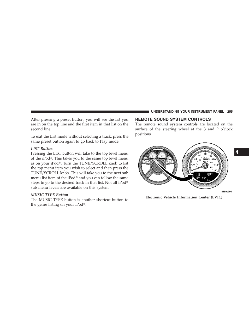 Remote sound system controls | Dodge 2008 DX-49 Magnum SRT8 User Manual | Page 257 / 476