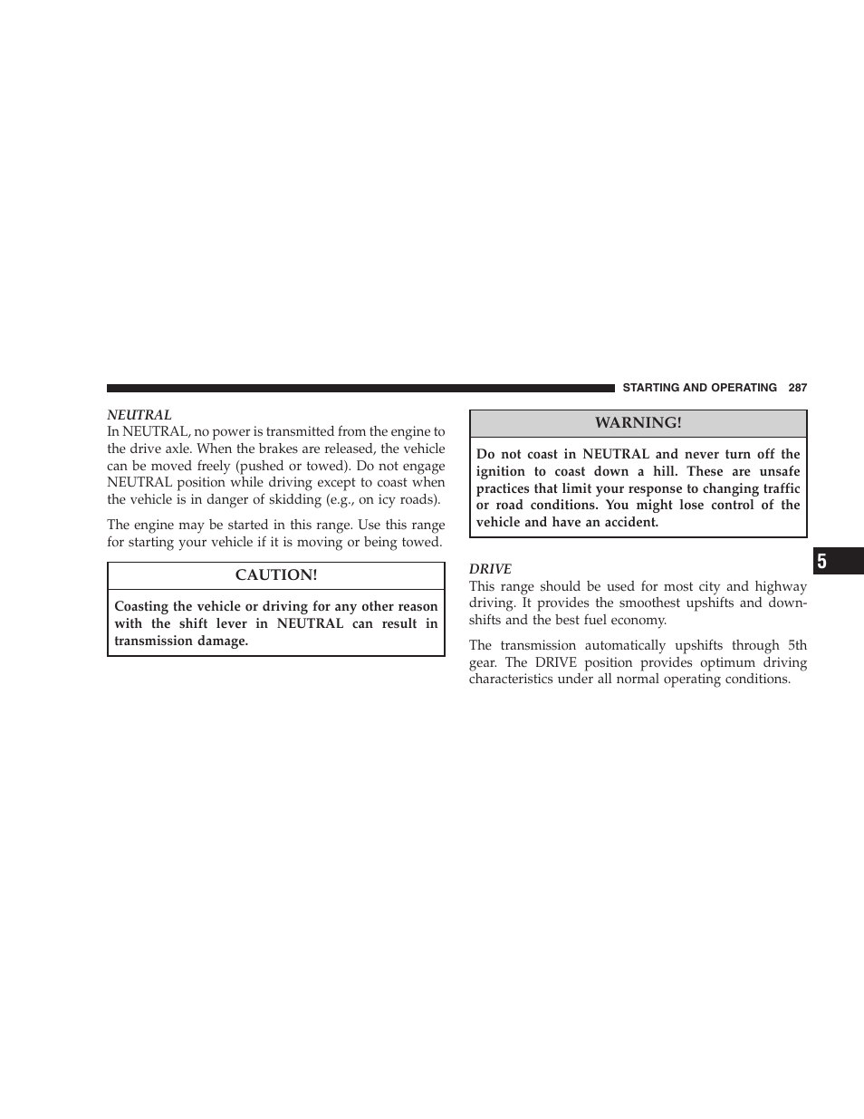 Dodge 2008 DX-49 Magnum SRT8 User Manual | Page 289 / 476