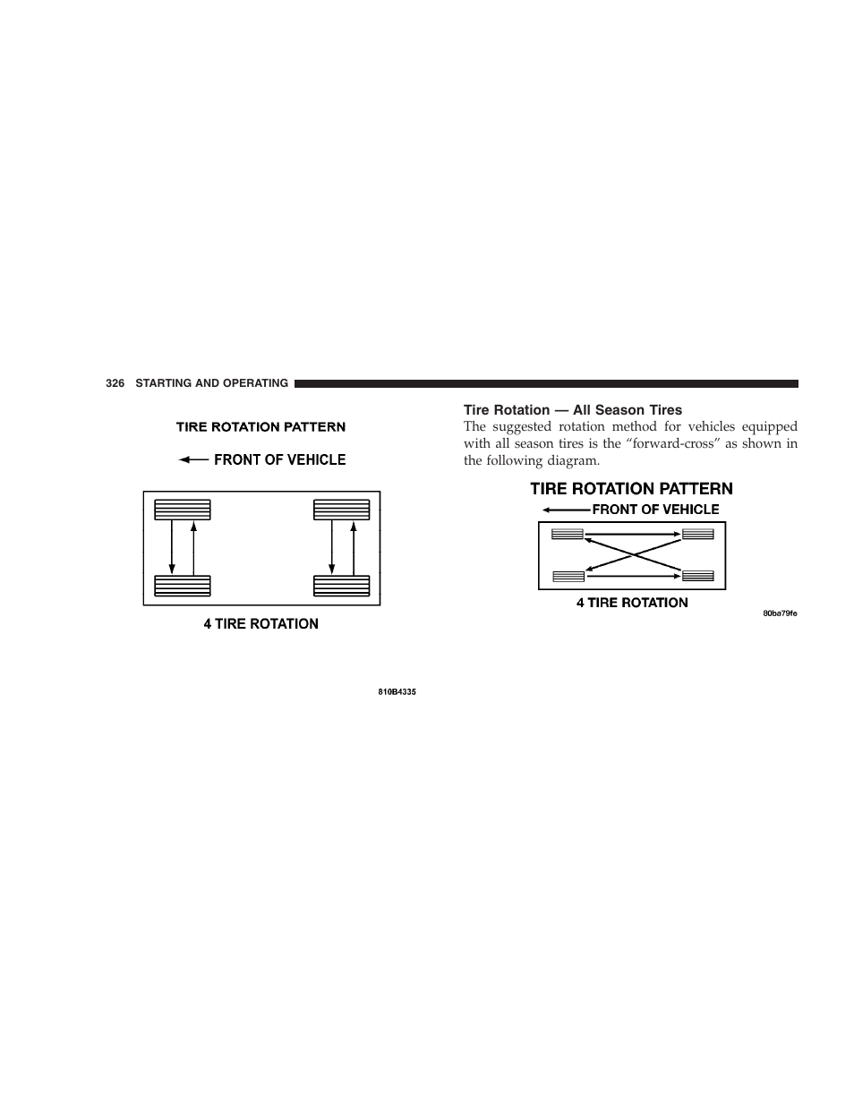 Tire rotation - all season tires, Tire pressure monitor system (tpms) - if equipped, Tires — general information | Alignment and balance | Dodge 2008 DX-49 Magnum SRT8 User Manual | Page 328 / 476