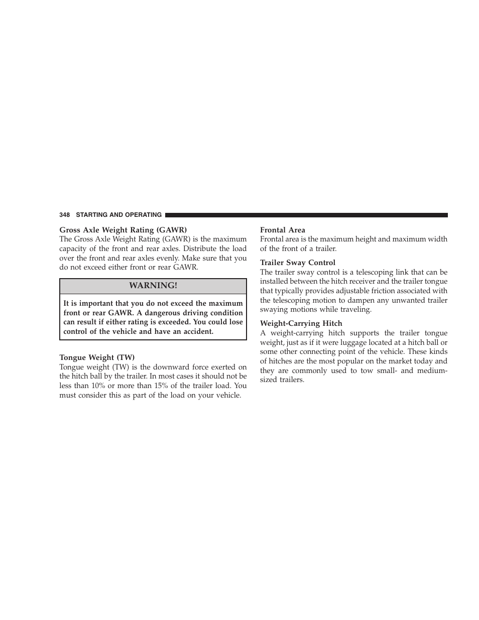 Loading | Dodge 2008 DX-49 Magnum SRT8 User Manual | Page 350 / 476