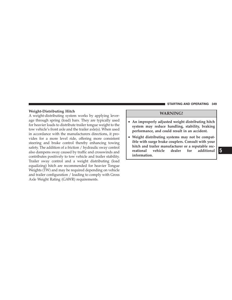 Vehicle loading, Common towing definitions | Dodge 2008 DX-49 Magnum SRT8 User Manual | Page 351 / 476