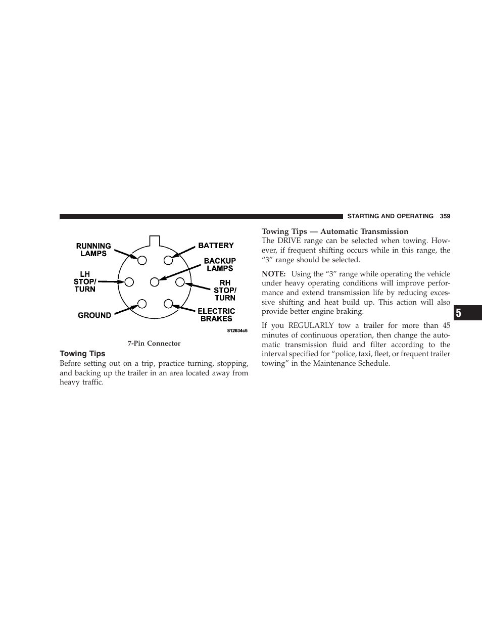 Towing tips | Dodge 2008 DX-49 Magnum SRT8 User Manual | Page 361 / 476