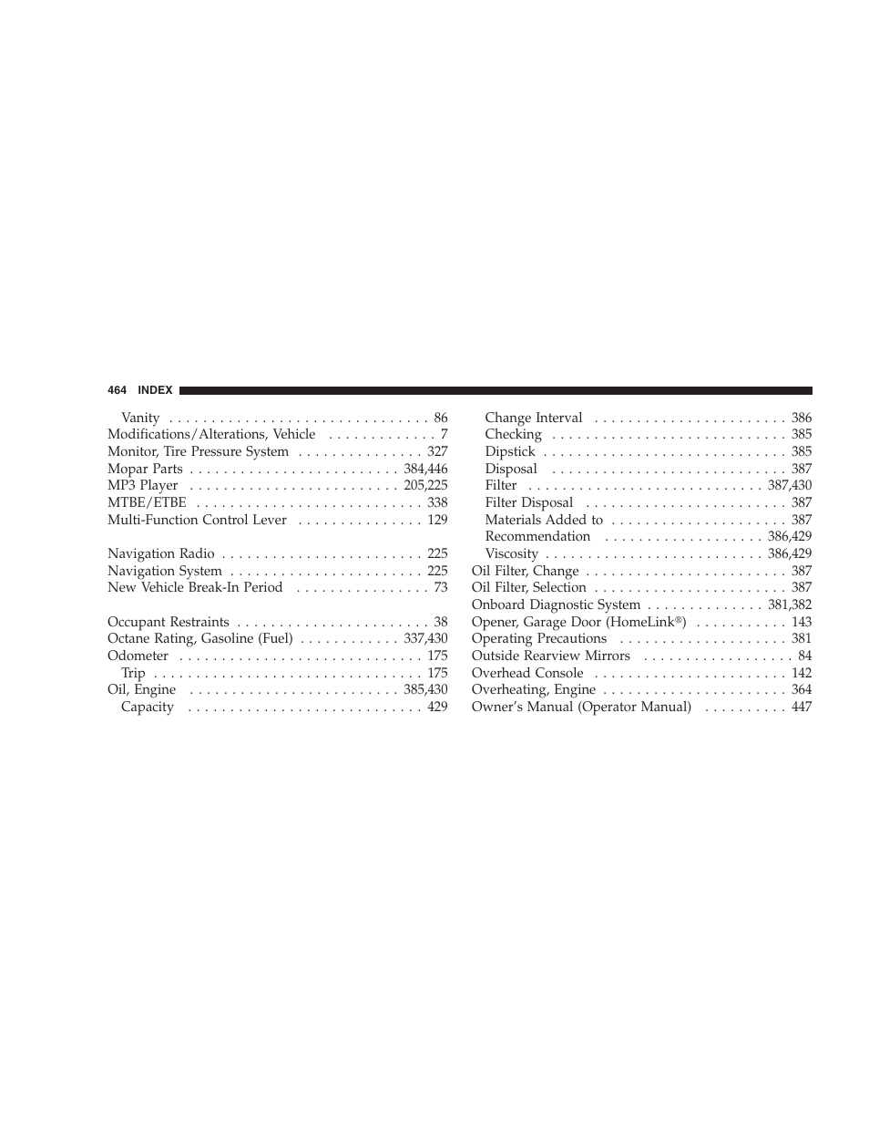 Dodge 2008 DX-49 Magnum SRT8 User Manual | Page 466 / 476