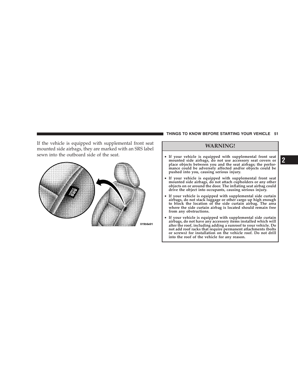 Warning | Dodge 2008 DX-49 Magnum SRT8 User Manual | Page 53 / 476