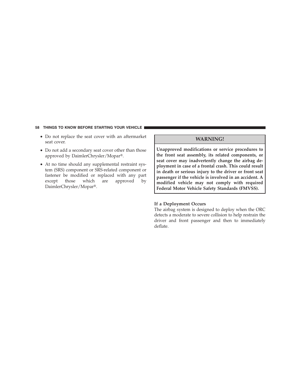 Dodge 2008 DX-49 Magnum SRT8 User Manual | Page 60 / 476