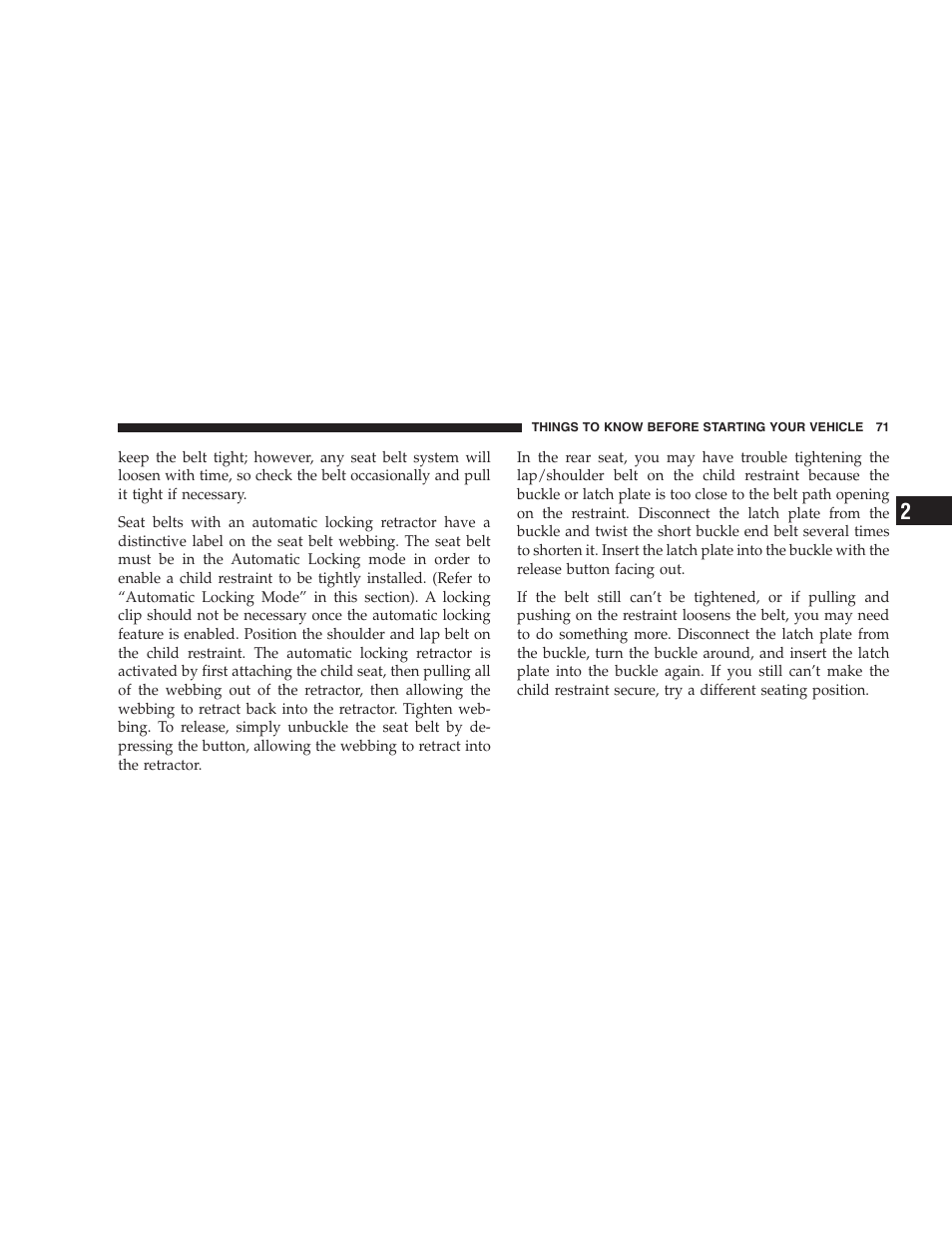 Dodge 2008 DX-49 Magnum SRT8 User Manual | Page 73 / 476