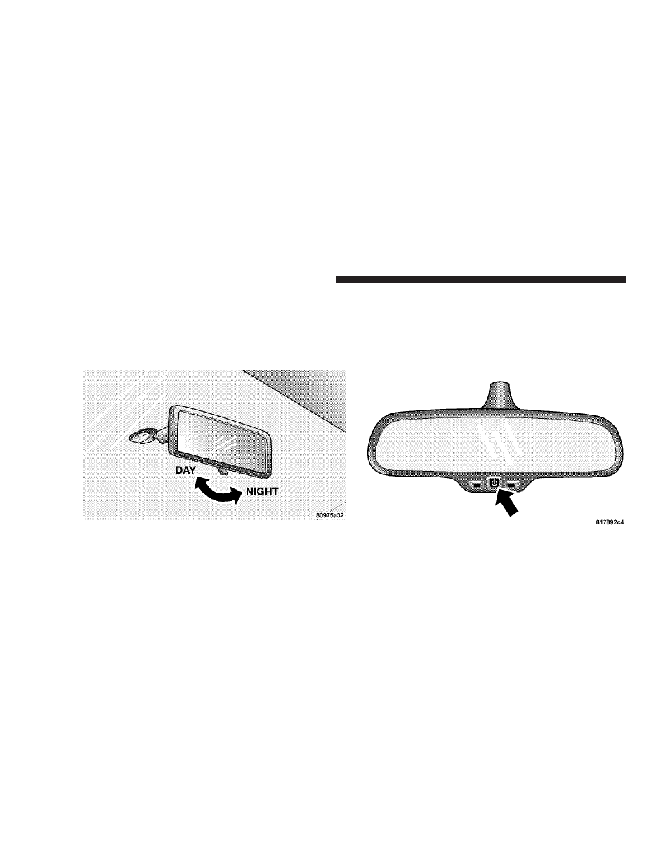 Mirrors, Inside day/night mirror, Automatic dimming inside mirror - if equipped | Automatic dimming inside mirror — if, Equipped | Dodge 2007 Magnum SRT8 User Manual | Page 65 / 380