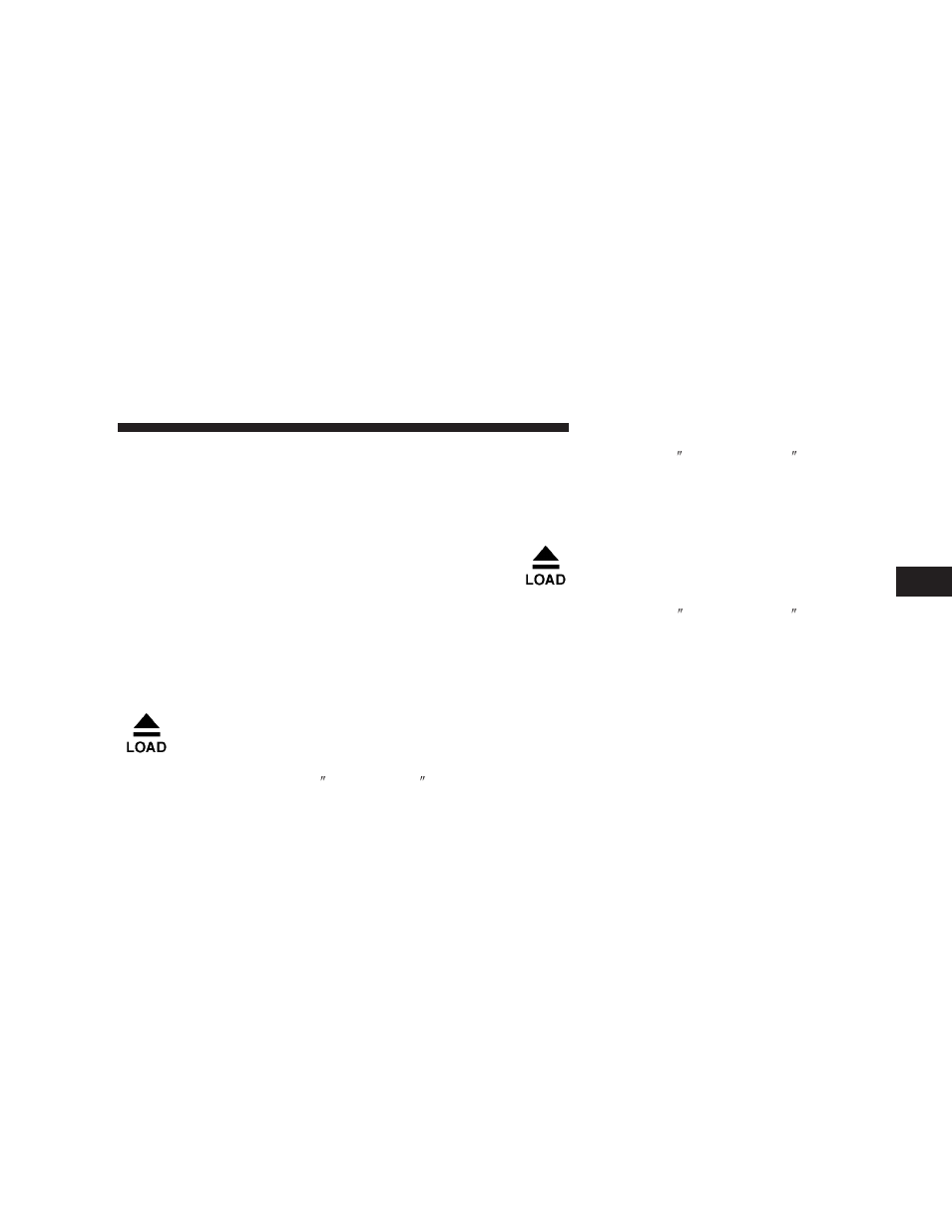 Load/eject button (cd mode for cd audio play), Load/eject button (cd mode for cd audio, Play) | Dodge 2008  Ram Pickup 3500 User Manual | Page 215 / 528