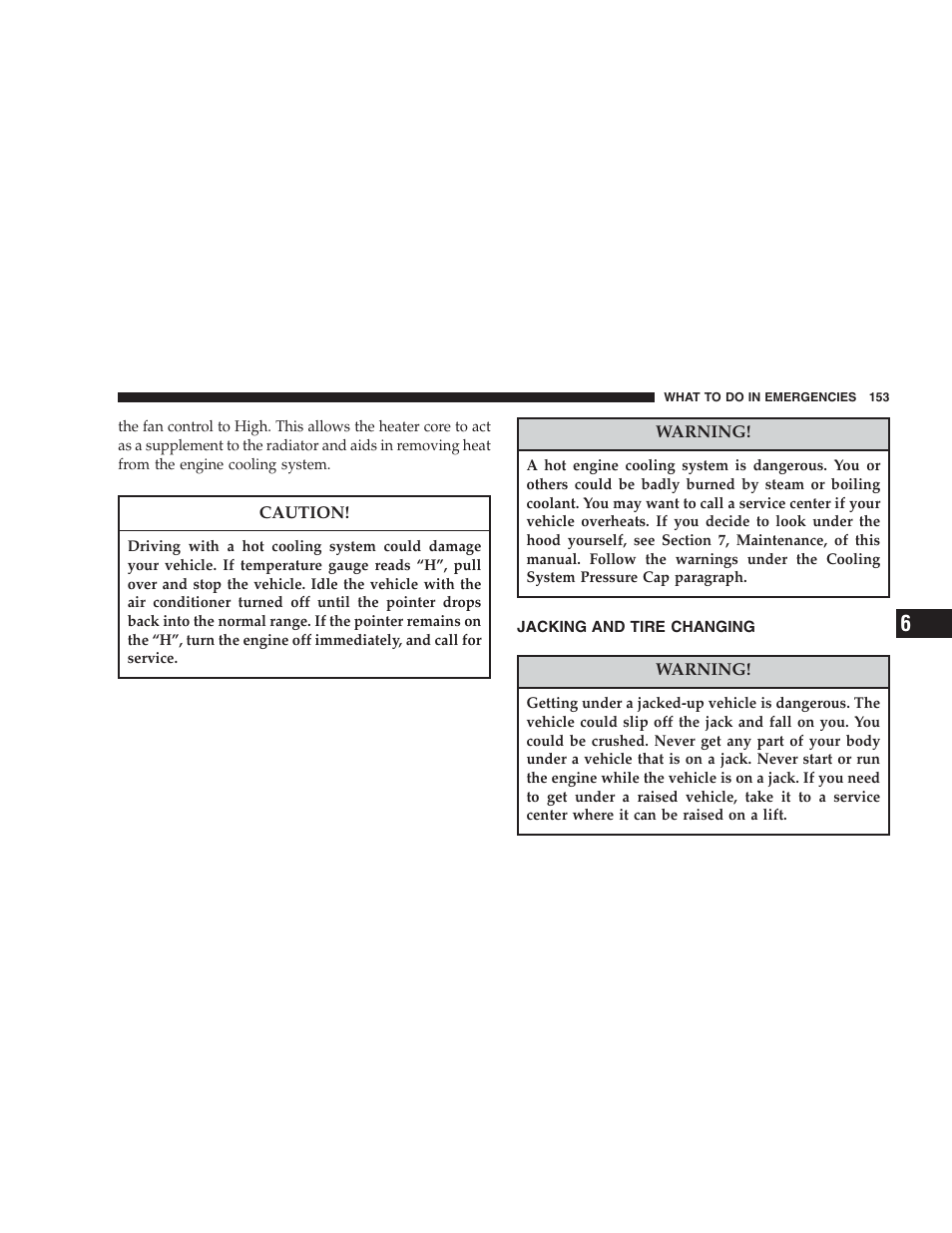 Jacking and tire changing | Dodge 2004 Intrepid User Manual | Page 153 / 249