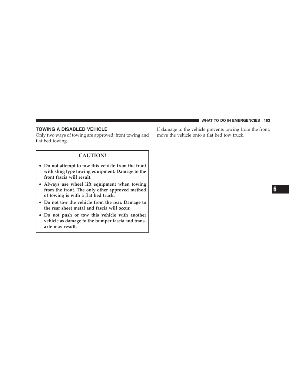 Towing a disabled vehicle | Dodge 2004 Intrepid User Manual | Page 163 / 249