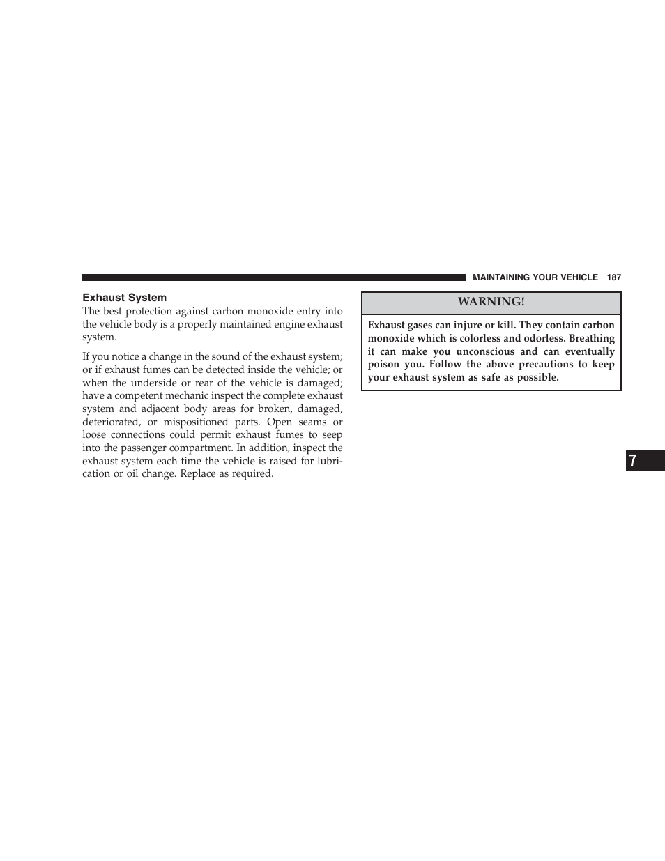 Exhaust system | Dodge 2004 Intrepid User Manual | Page 187 / 249
