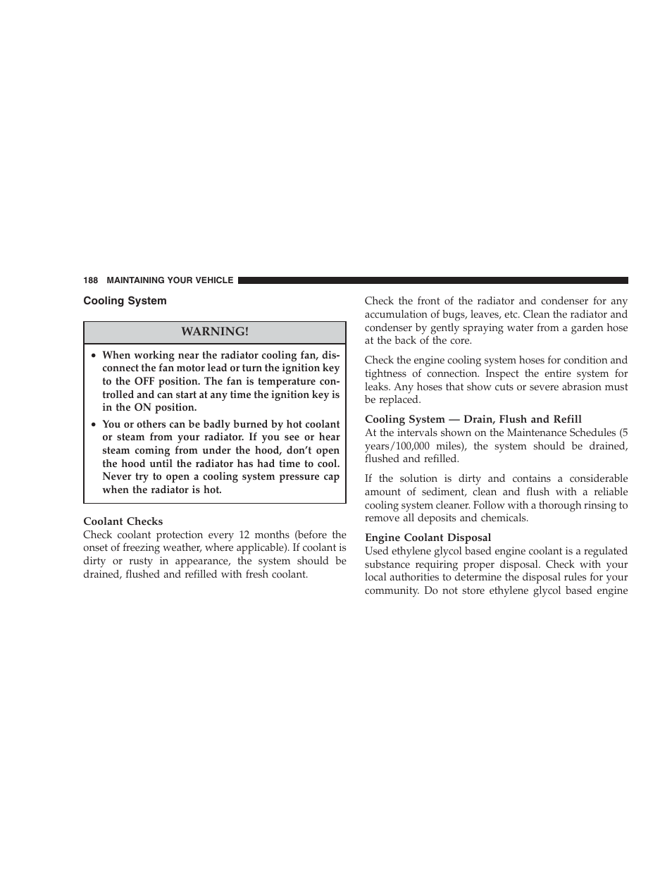 Cooling system | Dodge 2004 Intrepid User Manual | Page 188 / 249