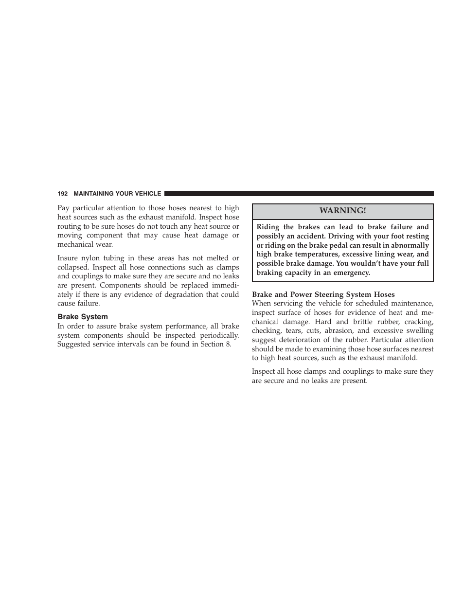 Brake system | Dodge 2004 Intrepid User Manual | Page 192 / 249