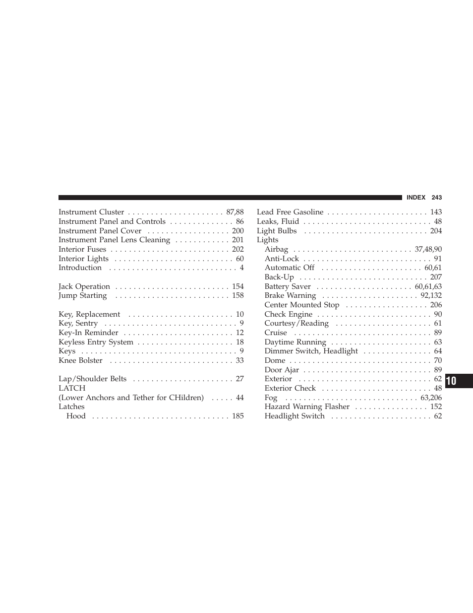 Dodge 2004 Intrepid User Manual | Page 243 / 249