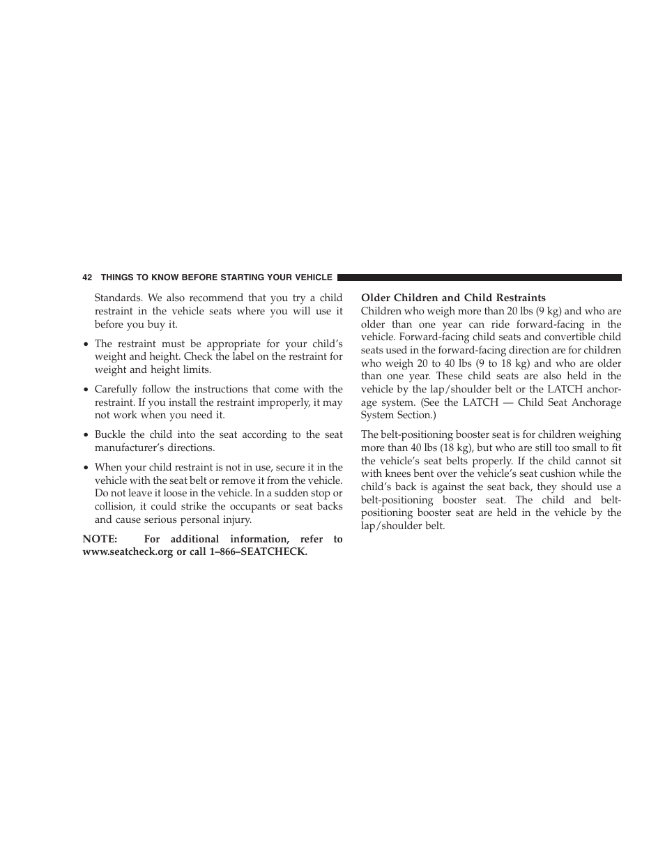 Dodge 2004 Intrepid User Manual | Page 42 / 249