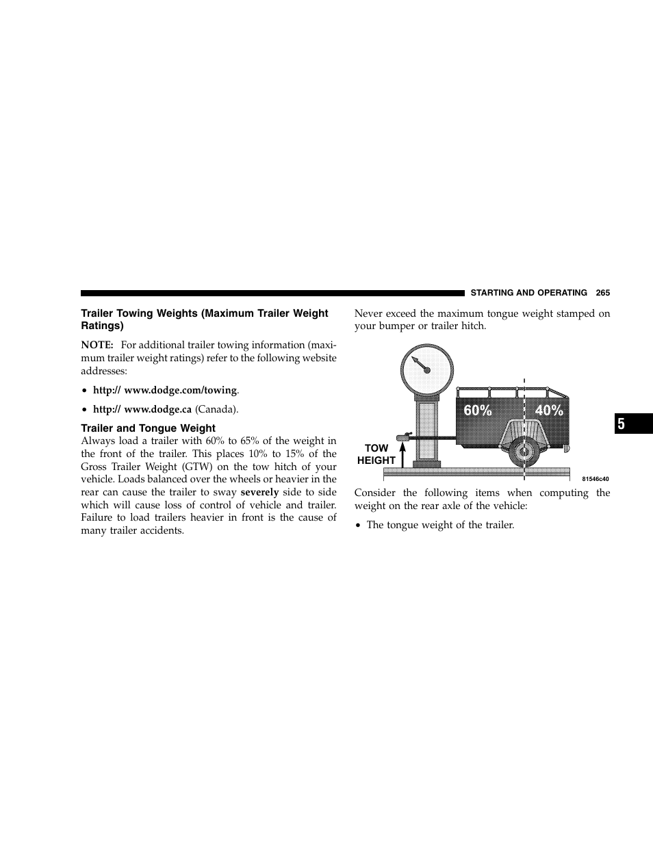 Dodge 2006 Dakota User Manual | Page 265 / 408