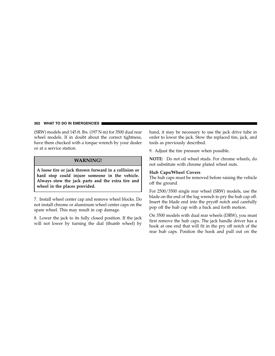 Dodge 2007 Ram 2500 User Manual | Page 362 / 496