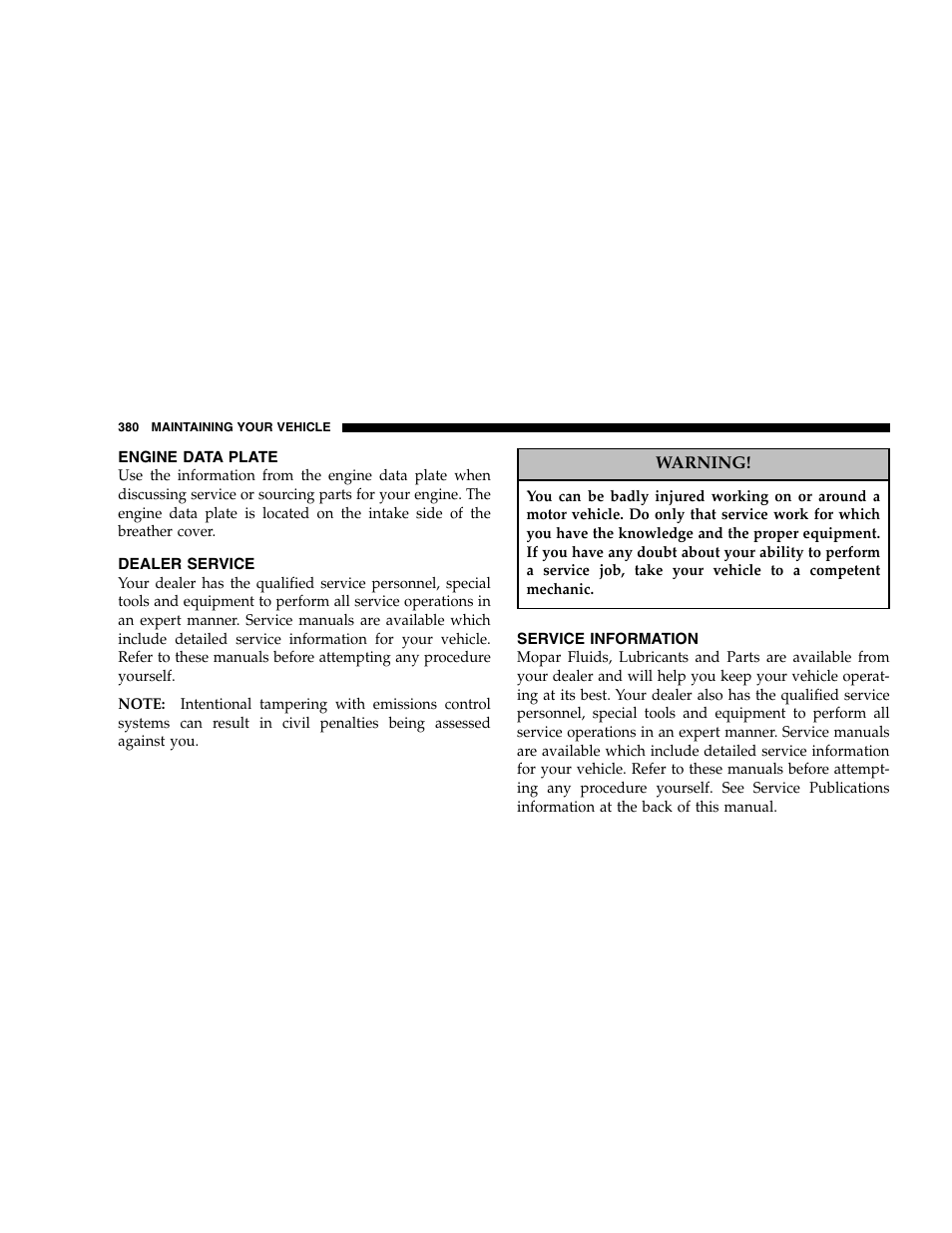 Dodge 2007 Ram 2500 User Manual | Page 380 / 496